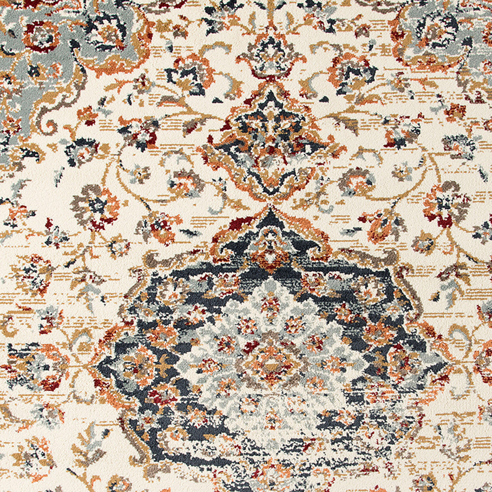 Athinai Lanette Ivory Medallion Area Rug, 2'x3'