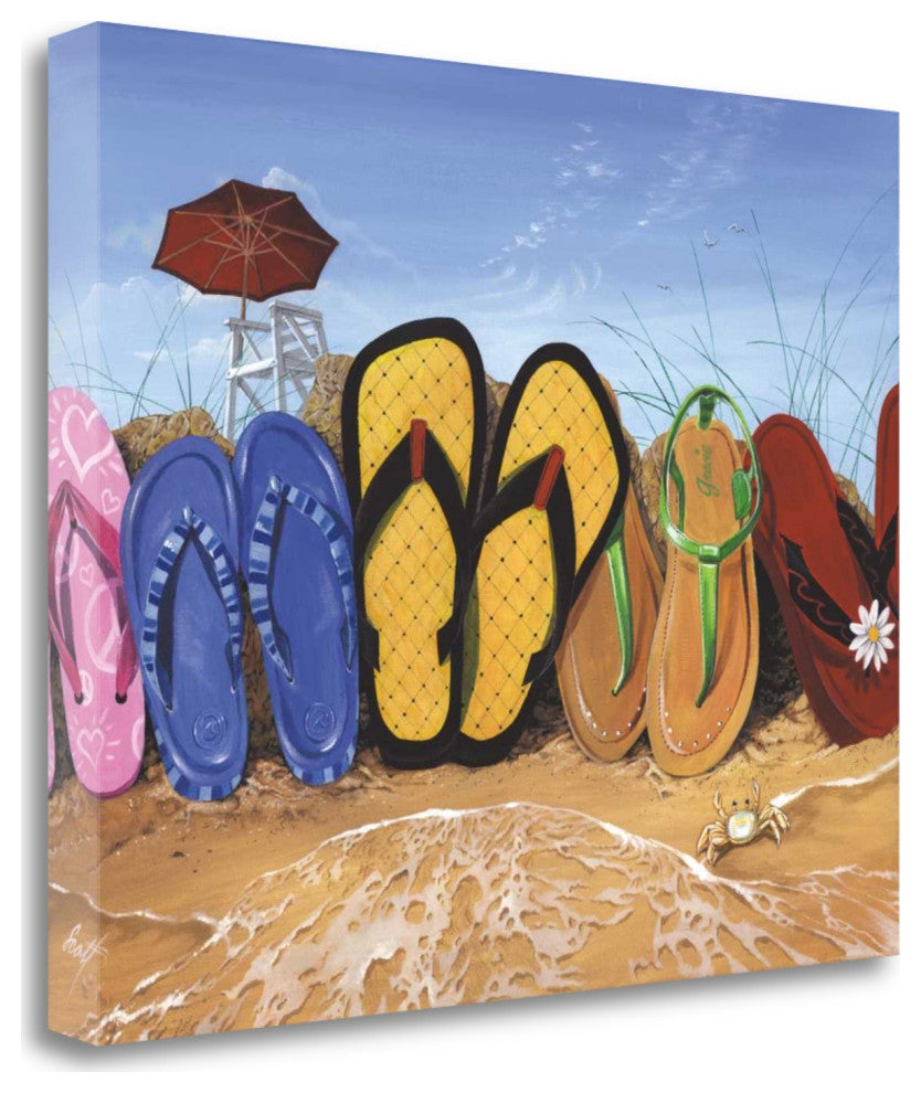Flip Flops All Lined Up 4 Giclee Wrap Canvas Wall Art