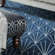 8"x9" Menara Handmade Cement Tiles, Set of 12, Navy Blue/White