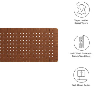 Sparta Weave Wall-Mount King Vegan Leather Headboard