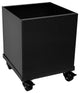 Square Aluminum Planter on Casters, Black