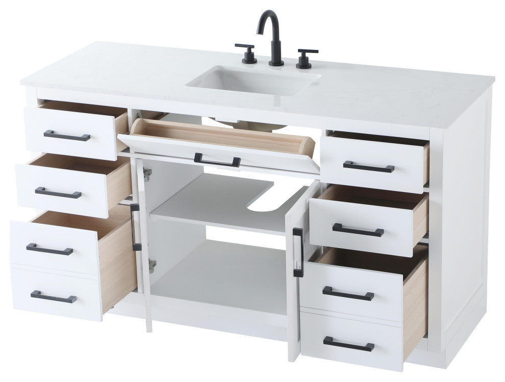 Home Living 60" Single Bathroom Vanity, White