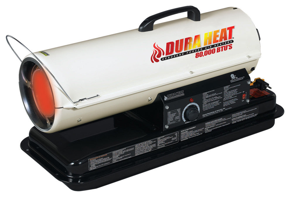 Dura Heat 80K BTU Kerosene Forced Air Heater, 2,000 sq ft, Multi-Fuel - DFA80T