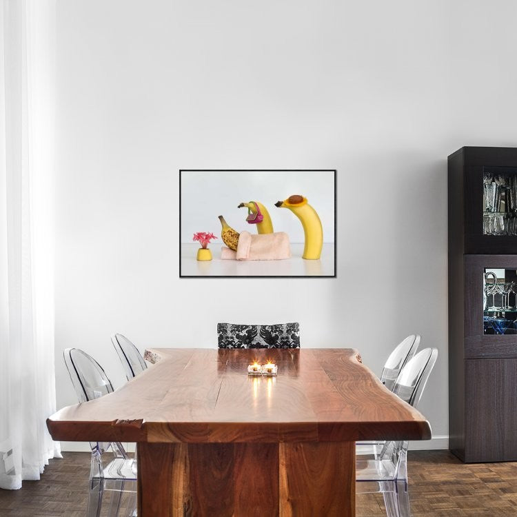 "Sick Banana" Framed Canvas Giclee by Jacqueline Hammer, 37x25"