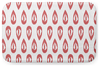 24" x 17" Ikat Tears Bathmat, Red-Orange