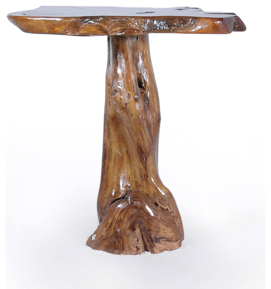 Teak Slab Rustic Bar Table Made from Solid Genuine Teak Wood