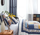 Tache Prairie Sunset Floral Farmhouse Cotton Patchwork Reversible Quilt Set, Cal