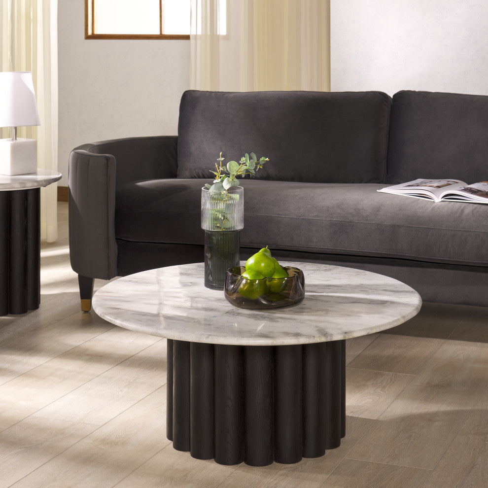 Safavieh Couture Roxiella Marble Coffee Table, White / Black