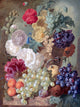Tile Mural, A Still Life With Hollyhocks Poppies An Anemone By Jan Van Os Glossy