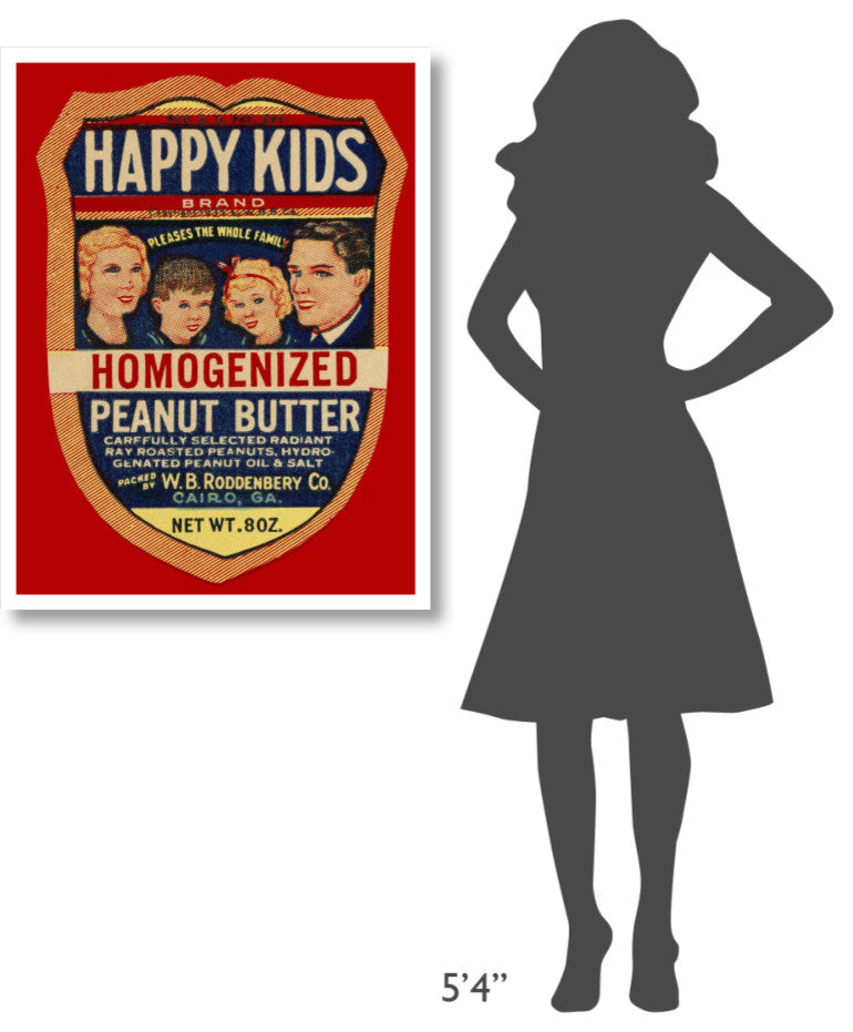 "Happy Kids Homogenized Peanut Butter" Print by Retrolabel, 29"x38"
