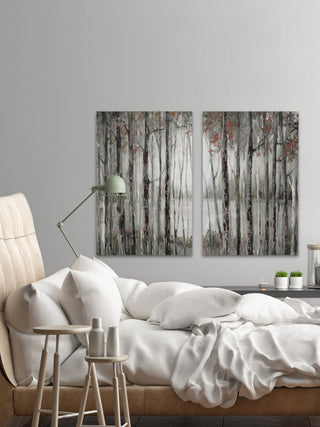 Dusky Autumn Lake Diptych, 80"x60"