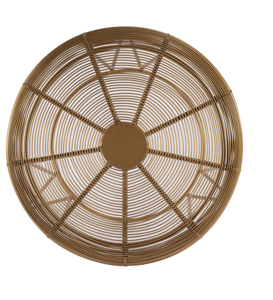 Allen Decorative Wire Accent Table, Antique Gold