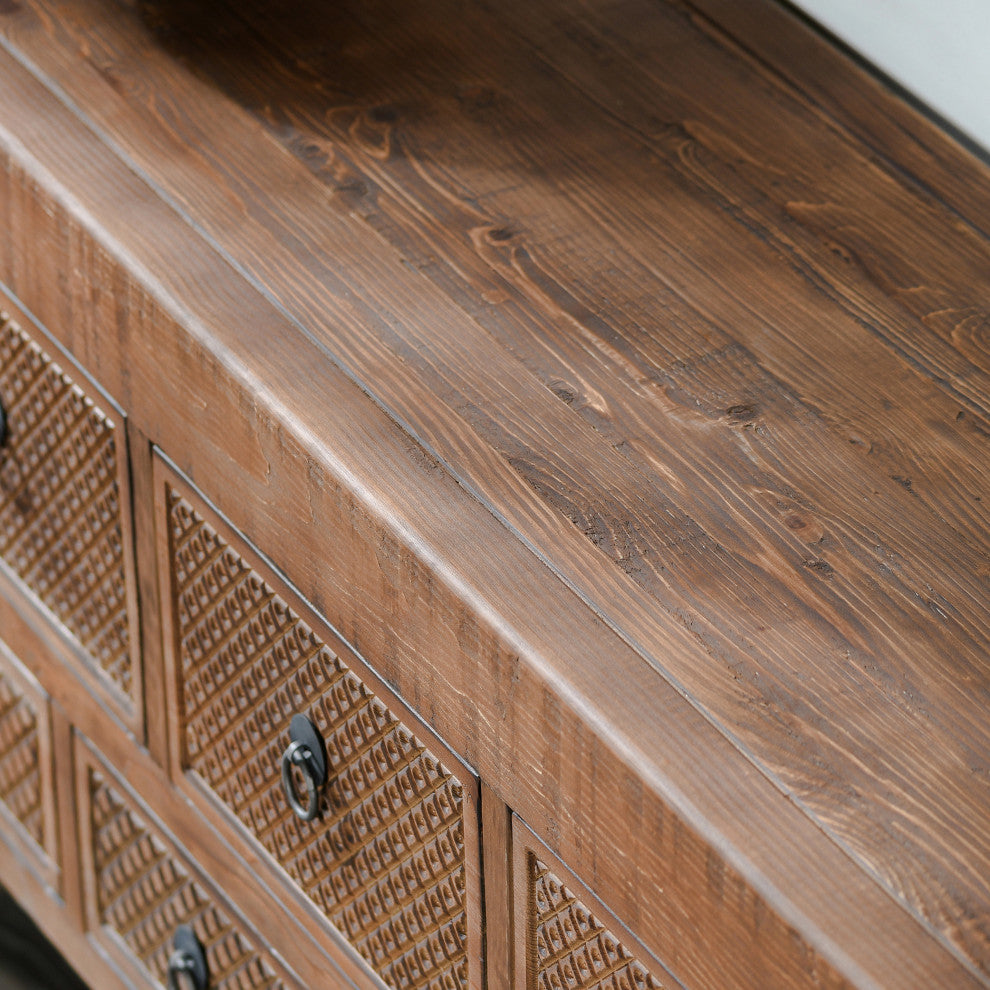 Lahey 11-Drawer Console Table by Kosas Home, Mission Brown