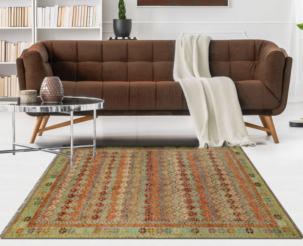 Balochi Greta Purple/Gray Rug, 4'9x6'6