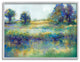 Wetland Watercolor Landscape Abstract Blue Green Painting, 30 x 24