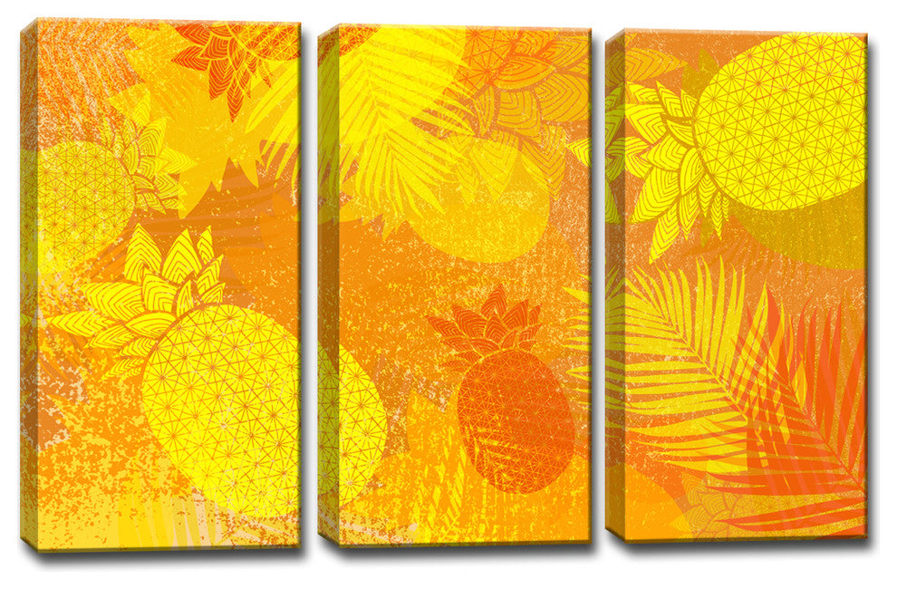 Ready2HangArt 'Pineapple Party' 3 Piece Wrapped Art Set 24" 36