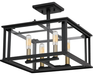 Quoizel CDL1714EK Four Light Semi-Flush Mount, Earth Black Finish