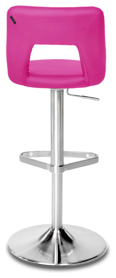 Jazz Adjustable Height Swivel Armless Barstool, Magenta