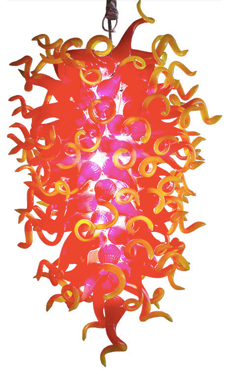 Artemis Lemon Yellow Orange Art Glass Lighting