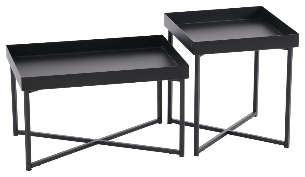 Metal Coffee Tables, 2-Piece Set