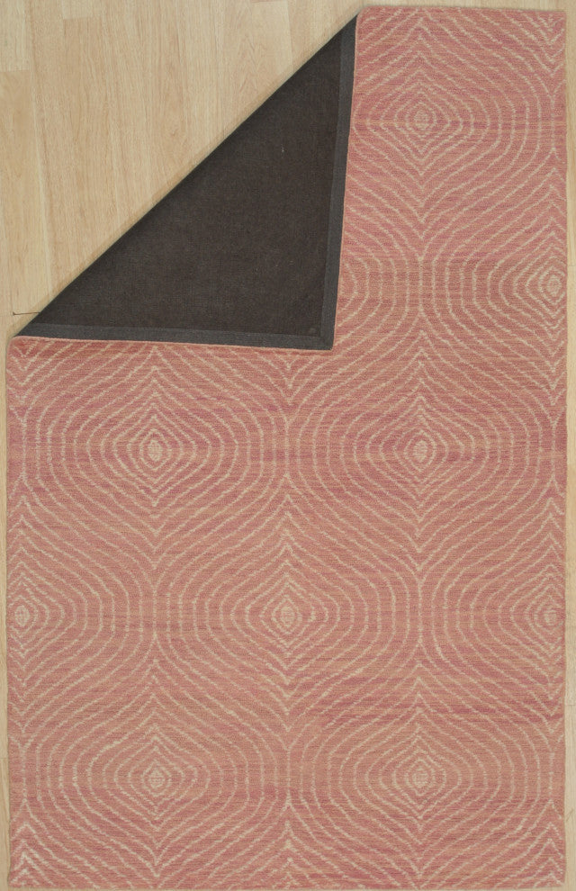 Hand-Tufted Wool Pink Contemporary Spring 2020 Rug, 5'x8'