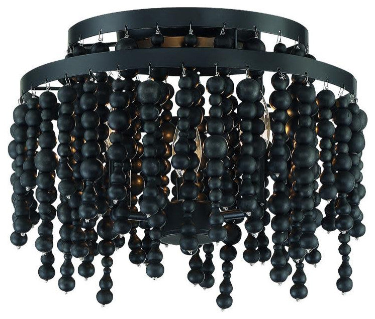 Crystorama Lighting Group POP-A5073 Poppy 3 Light 15"W Semi-Flush - Matte Black