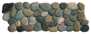 Bali Ocean pebble tile border "“ natural stone mosaic, hand-selected
