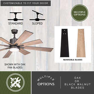 Crawford 60" Ceiling Fan, Dark Nickel