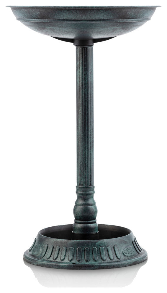 25" Tall Outdoor Birdbath with Planter Yard Statue