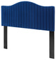 Tufted Headboard, Full Queen Size, Velvet, Blue Navy, Modern Contemporary