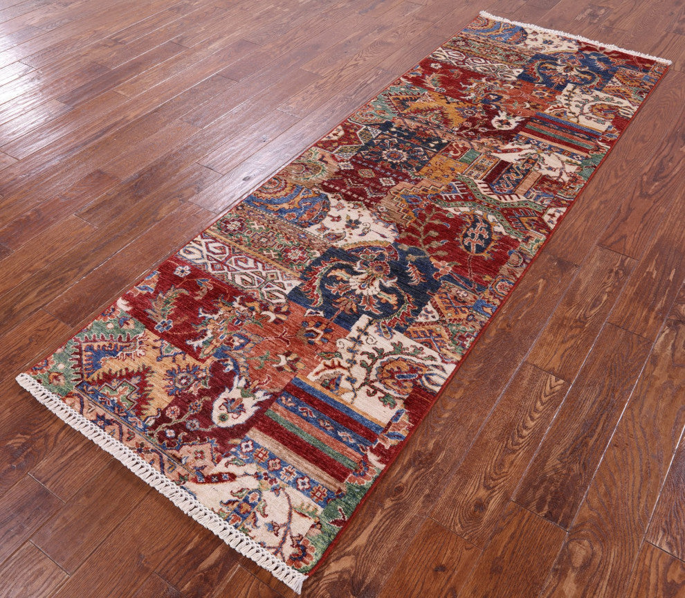 2' 10" X 8' 4" Hand-Knotted Super Kazak Runner Wool Rug Q10182