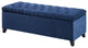Madison Park Shandra Upholstered Soft Close Storage Bench, Navy Blue
