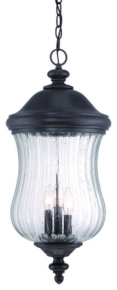 XL Three Light Matte Black Urn Shaped Hanging Light