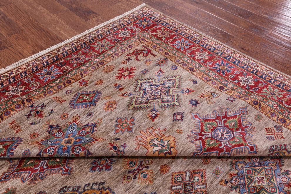 Super Kazak Hand Knotted Wool Rug 8' 0" X 9' 4" Q10346