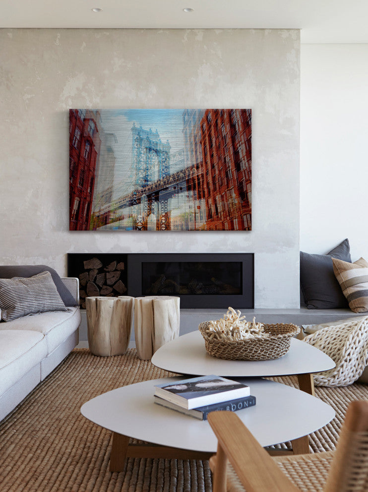 "Brooklyn Street" Painting Print, Brushed Aluminum, 60"x40"