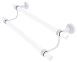 Pacific Beach 24" Double Towel Bar with Groovy Accents, Matte White