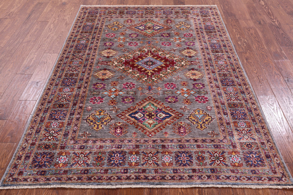 Super Kazak Handmade Wool Rug 5' 11" X 6' 10" Q10628