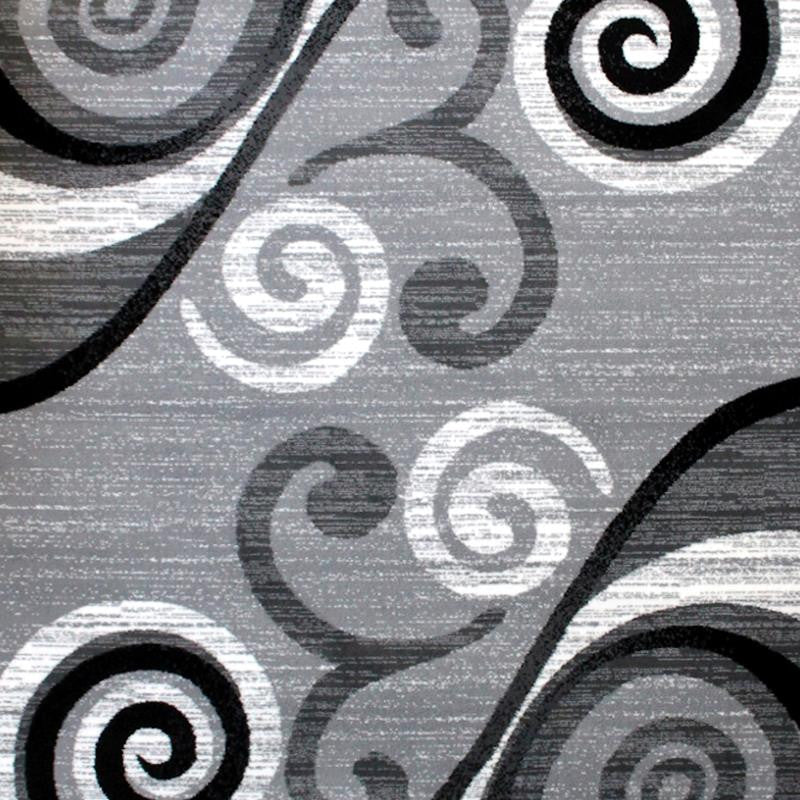 Valli Collection Modern Abstract Pattern Area Rug -Olefin with Jute Backing, Grey, 8' X 10'