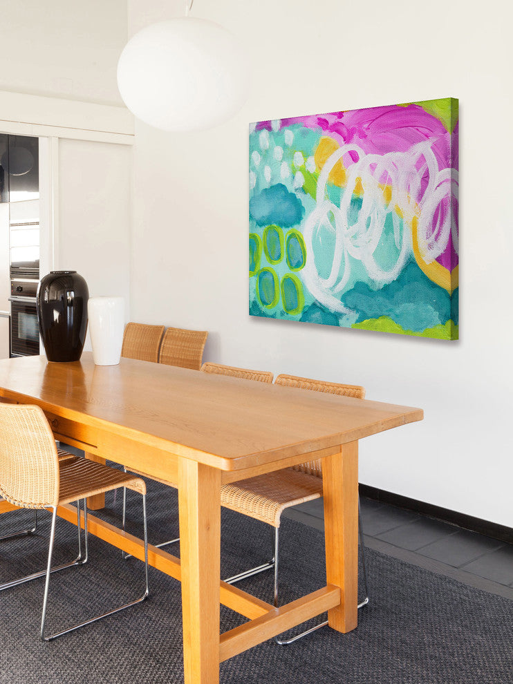 "Happy Clouds" Painting Print on Wrapped Canvas