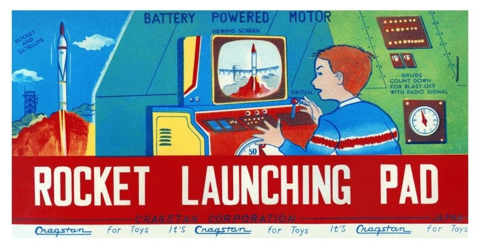 "Rocket Launching Pad" Digital Paper Print by Retrorocket, 32"x17"
