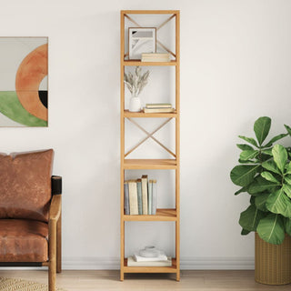 vidaXL 6-Tier Shelf Bathroom Storage Bookshelf Shelving Unit Solid Wood Oak