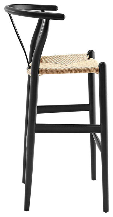 Modern Black Amish Wood Bar Stool