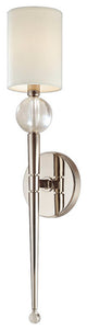 Rockland, One Light Wall Sconce, Polished Nickel Finish, Faux Silk Shade