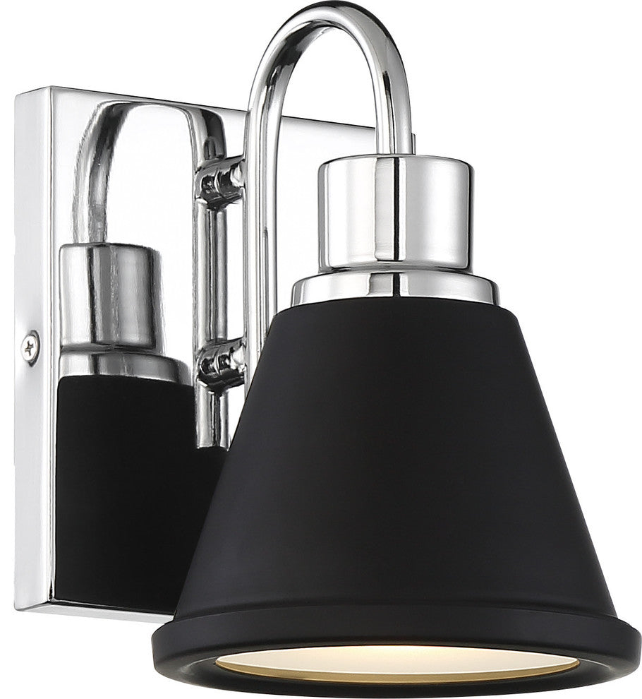Nuvo Bette 1-Light LED Polished Nickel Matte Black Wall Mount