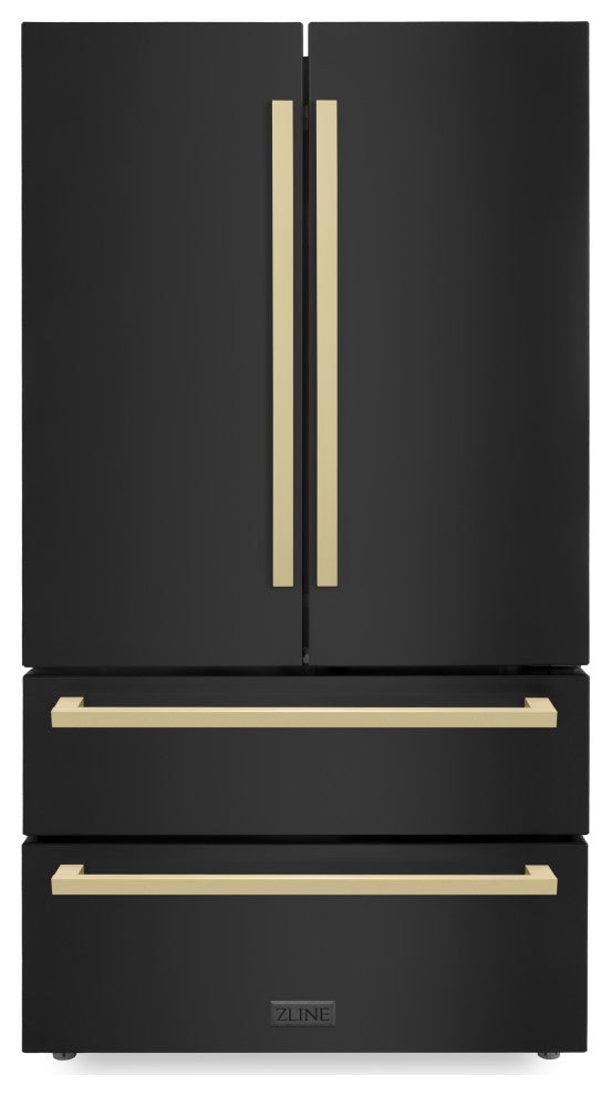 ZLINE Refrigerator With Ice Maker, Black Stainless RFMZ-36-BS-FCB