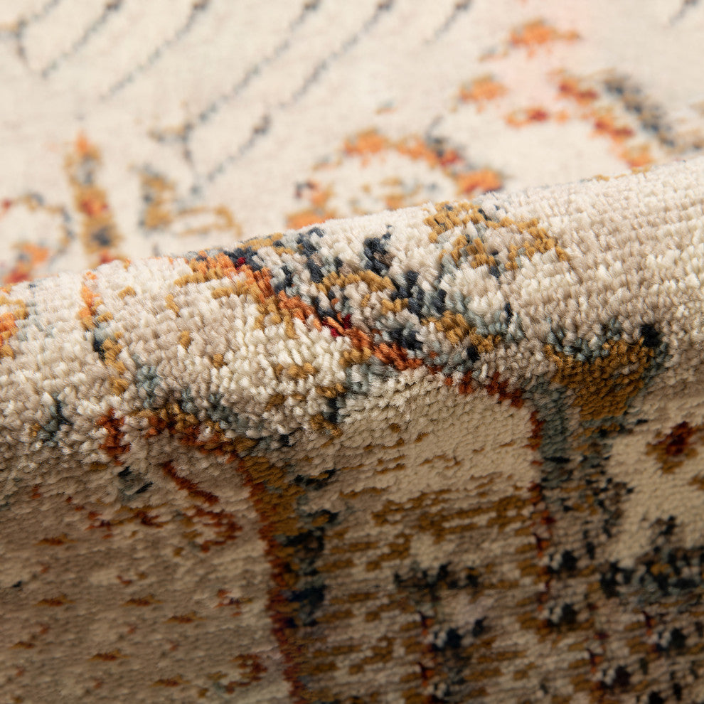 Athinai Marmet Gold Medallion Area Rug, 7'9"x9'9"