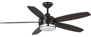 Albin Collection 54" Indoor/Outdoor 5-Blade Black Ceiling Fan