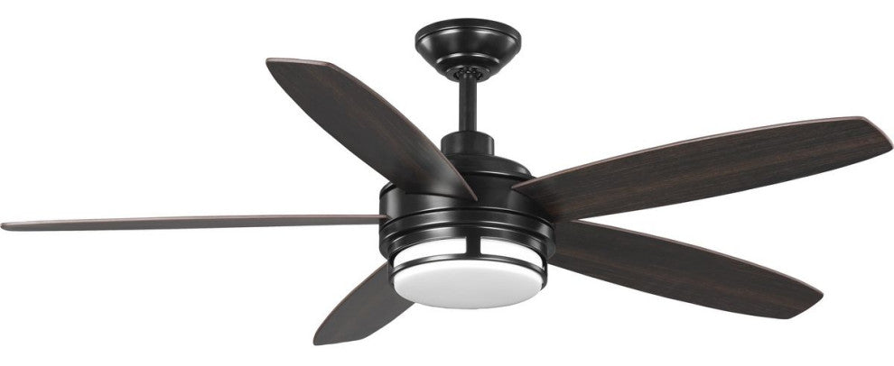 Albin Collection 54" Indoor/Outdoor 5-Blade Black Ceiling Fan