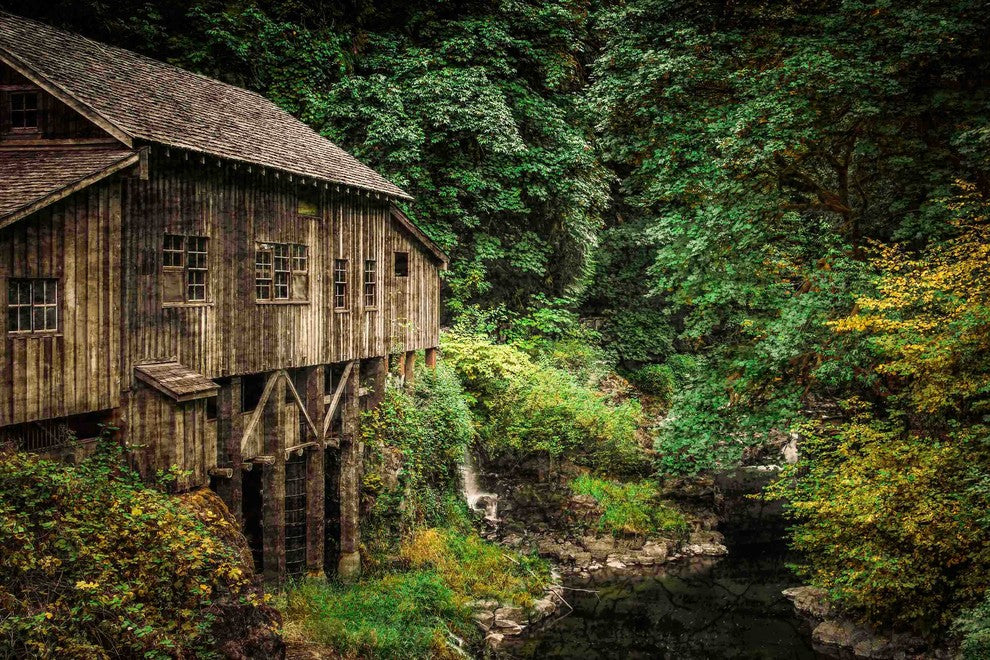 "Cedar Creek Grist Mill" Painting Print on Canvas