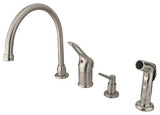 Kingston Brass Single-Handle Widespread Kitchen Faucet Combo, Brushed Nickel